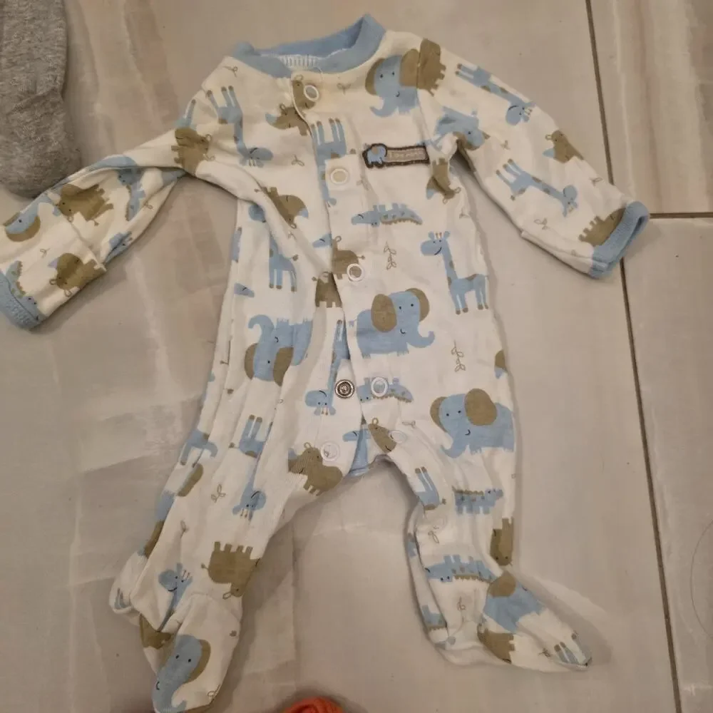Preemie Boys Bodysuits Sleepers Bundle Lit Of 6‎ Preemie Newborn Sizes